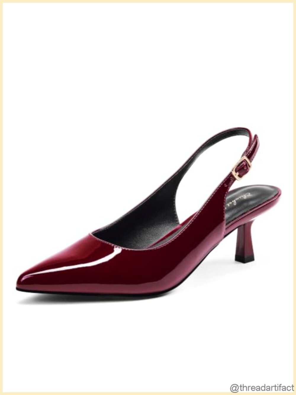 Kitten Heel Slingback Pumps Faux Leather Pointed Toe Closed Toe Women's Work